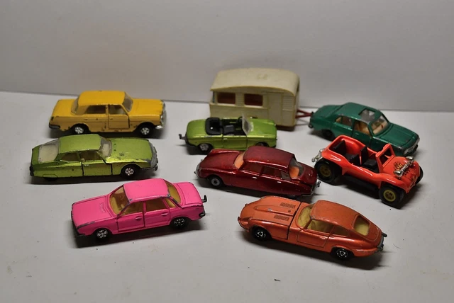 Lot De 9 Voitures Majorette Anciennes, Collection Vintage, état D'usage